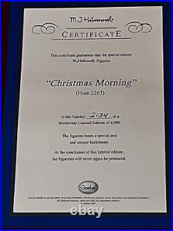 VINTAGE M. J. HUMMEL #2263 CHRISTMAS MORNING Ltd Ed. EXCELLENT/MINT withO. BOX