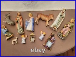 Vintage 12 Piece Goebel Hummel Nativity Porcelain Figurines Germany
