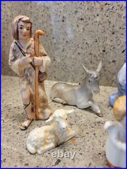 Vintage 12 Piece Goebel Hummel Nativity Porcelain Figurines Germany 5+1/2tall
