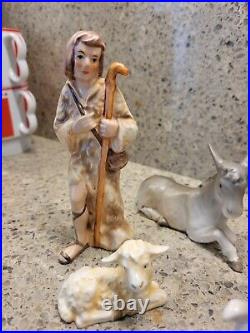 Vintage 12 Piece Goebel Hummel Nativity Porcelain Figurines Germany 5+1/2tall