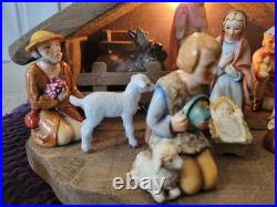 Vintage 12 Piece Goebel Hummel Nativity Scene Porcelain Figurines + stable