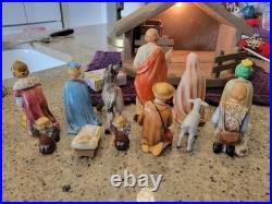 Vintage 12 Piece Goebel Hummel Nativity Scene Porcelain Figurines + stable