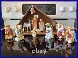 Vintage 14 Piece Goebel Hummel Nativity Scene Porcelain Figurines V W. Germany