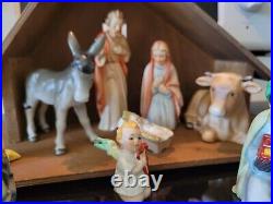 Vintage 14 Piece Goebel Hummel Nativity Scene Porcelain Figurines V W. Germany