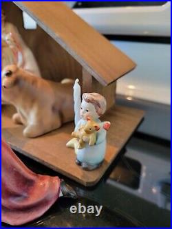 Vintage 14 Piece Goebel Hummel Nativity Scene Porcelain Figurines V W. Germany
