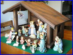 Vintage 1950s-1990s Goebel Hummel Nativity Scene Set or Christmas Creche