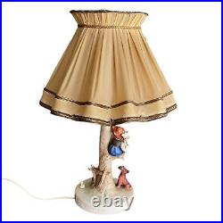 Vintage 1950s Goebel Hummel Lamp Orig Shade Girl In Tree Dog 44B Out of Danger