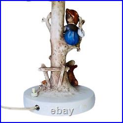 Vintage 1950s Goebel Hummel Lamp Orig Shade Girl In Tree Dog 44B Out of Danger