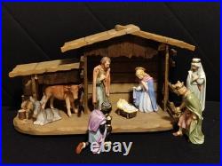Vintage 1965 Goebel Hummel Nativity Scene 8 Pieces Manger + Barn Stable Germany
