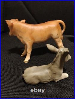 Vintage 1965 Goebel Hummel Nativity Scene 8 Pieces Manger + Barn Stable Germany