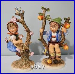 Vintage 1968 Goebel Hummel Large Apple Tree Boy & Girl 10 3/4 Figurines
