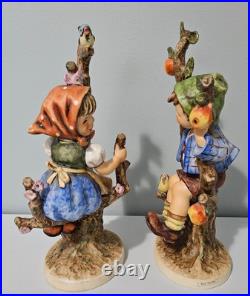 Vintage 1968 Goebel Hummel Large Apple Tree Boy & Girl 10 3/4 Figurines