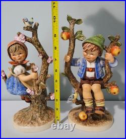 Vintage 1968 Goebel Hummel Large Apple Tree Boy & Girl 10 3/4 Figurines