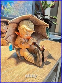 Vintage 1970s Hummel Goebel Umbrella Boy and Girl Pair TMK4 EXCELLENT CONDITION