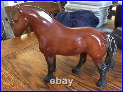 Vintage Brown Goebel Hummel Ceramic Bay Cob Horse Statue FREE SHIPPING