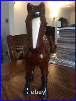 Vintage Brown Goebel Hummel Ceramic Bay Cob Horse Statue FREE SHIPPING