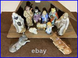Vintage Goebel Hummel 11 Piece Nativity Set, with House, Mat, Tmk4, Nice Condition