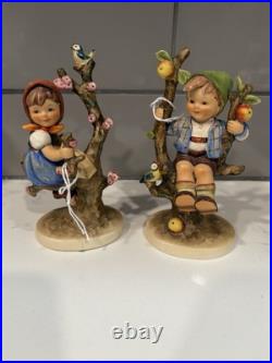 Vintage Goebel Hummel #141 & #142 Apple Tree Boy & Girl 6 SET 1965 Vintage Goebel Hummel #141 & #142 Apple Tree Boy & Girl 6 SET 1965