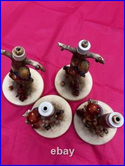 Vintage Goebel Hummel 44A 44B Out of Danger Lamp Bases Boy Girl Lot of 4
