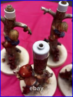 Vintage Goebel Hummel 44A 44B Out of Danger Lamp Bases Boy Girl Lot of 4