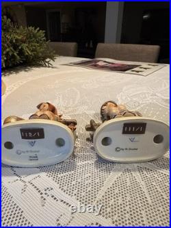 Vintage Goebel Hummel Bench Boy & Girl Figurines Pair W Germany Porcelain