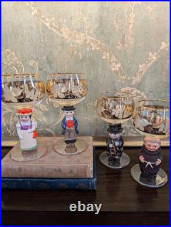 Vintage Goebel Hummel Figural Wine Glasses, West Germany