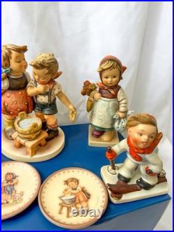 Vintage Goebel Hummel Figurine Collection W. Germany 6 Figurines + 2 Plates