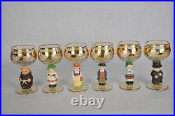 Vintage Goebel Hummel Figurine Cordial Wine Glasses Set Of 6 With Gold -3JS11480WH