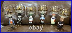 Vintage Goebel Hummel Figurine Cordial Wine Glasses with Gold Gilding Set of 6