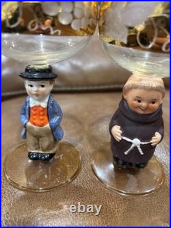 Vintage Goebel Hummel Figurine Cordial Wine Glasses with Gold Gilding Set of 6