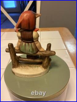 Vintage Goebel Hummel Figurine Just Resting Little Girl on Fence Germany t