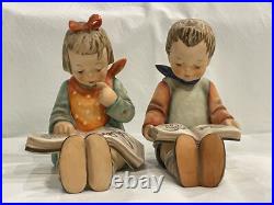 Vintage Goebel Hummel Figurines Bookends #14A AND #14B Bookworms 5.75 Tall