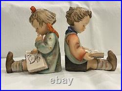 Vintage Goebel Hummel Figurines Bookends #14A AND #14B Bookworms 5.75 Tall