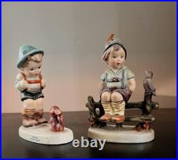 Vintage Goebel Hummel Figurines Lot Sensitive Hunter #94 & Boy on Fence Germany