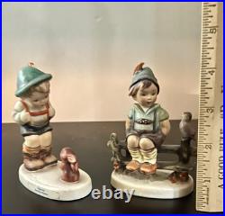 Vintage Goebel Hummel Figurines Lot Sensitive Hunter #94 & Boy on Fence Germany
