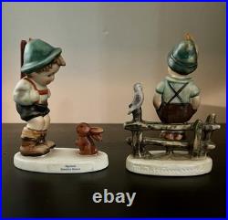 Vintage Goebel Hummel Figurines Lot Sensitive Hunter #94 & Boy on Fence Germany