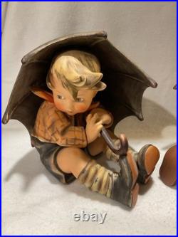 Vintage Goebel Hummel Figurines Umbrella Boy & Umbrella Girl (152/A)(152/B)
