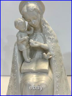 Vintage Goebel Hummel Germany White Madonna & Child Porcelain Figurine Full Bee