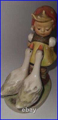 Vintage Goebel Hummel Goose Girl # 47 3/0 West German Figurine Girl Geese