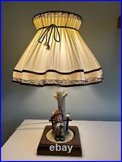Vintage Goebel Hummel Lamp Base Boy She Loves Me 227 Germany Original Shade