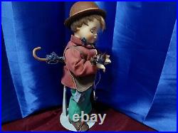 Vintage Goebel Hummel Little Fiddler Porcelain Boy 13.5 Doll With Hat & Fiddler