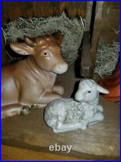 Vintage Goebel Hummel Nativity Set W. Germany 12 piece set with Wooden Manger