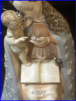 Vintage Goebel Hummel Porcelain Figurine Madonna & Child Flower Germany + Cape