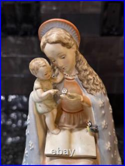 Vintage Goebel Hummel Porcelain Figurine Madonna & Child Flower Germany + Cape