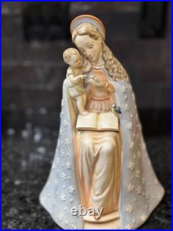Vintage Goebel Hummel Porcelain Figurine Madonna & Child Flower Germany + Cape