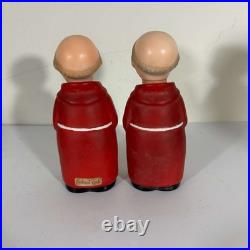 Vintage Goebel Hummel Red Friar Tuck Monks Oil And Vinegar Cruets Germany 60's