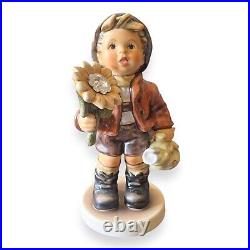 Vintage Goebel Hummel Sunflower Boy 902 5.75 Figurine Germany Swarovski Crystal