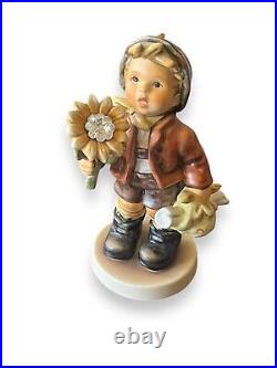 Vintage Goebel Hummel Sunflower Boy 902 5.75 Figurine Germany Swarovski Crystal