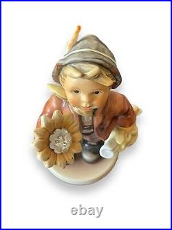 Vintage Goebel Hummel Sunflower Boy 902 5.75 Figurine Germany Swarovski Crystal