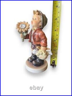 Vintage Goebel Hummel Sunflower Boy 902 5.75 Figurine Germany Swarovski Crystal